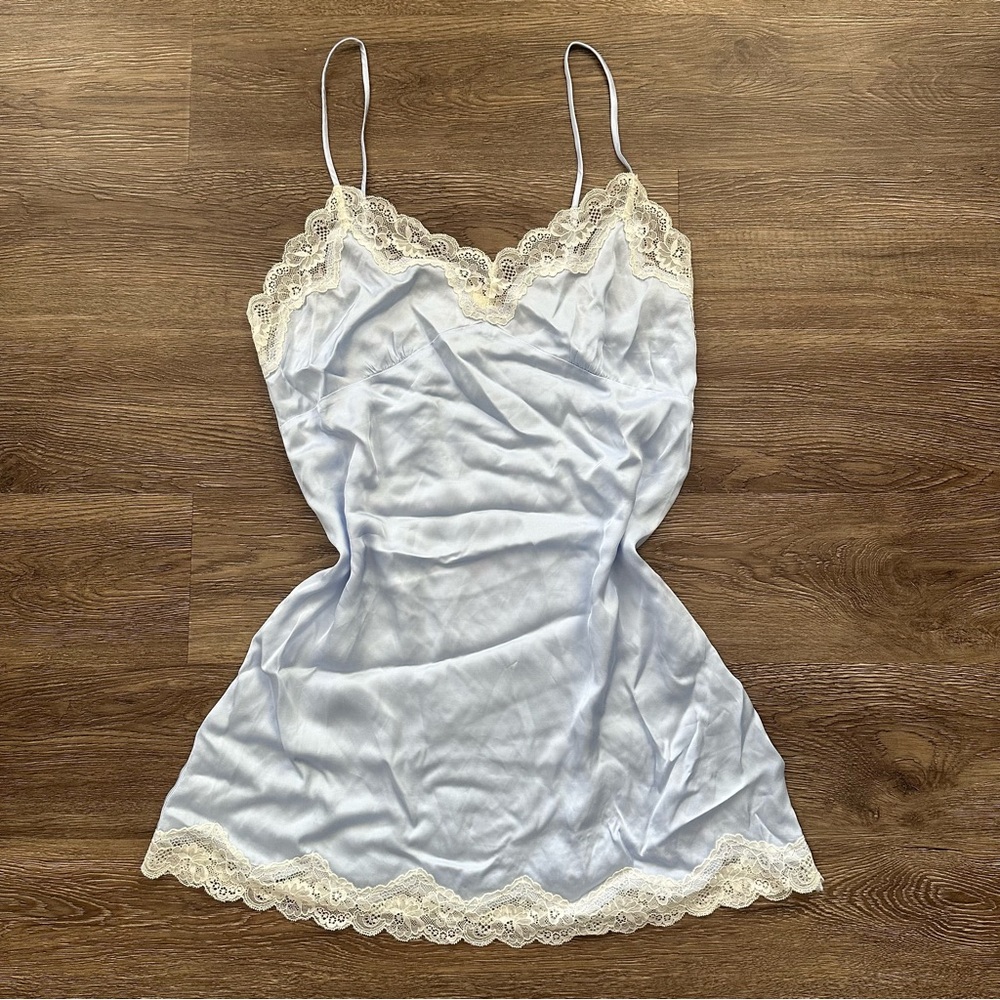 NWT Aerie Baby Blue Lace Slip Dress